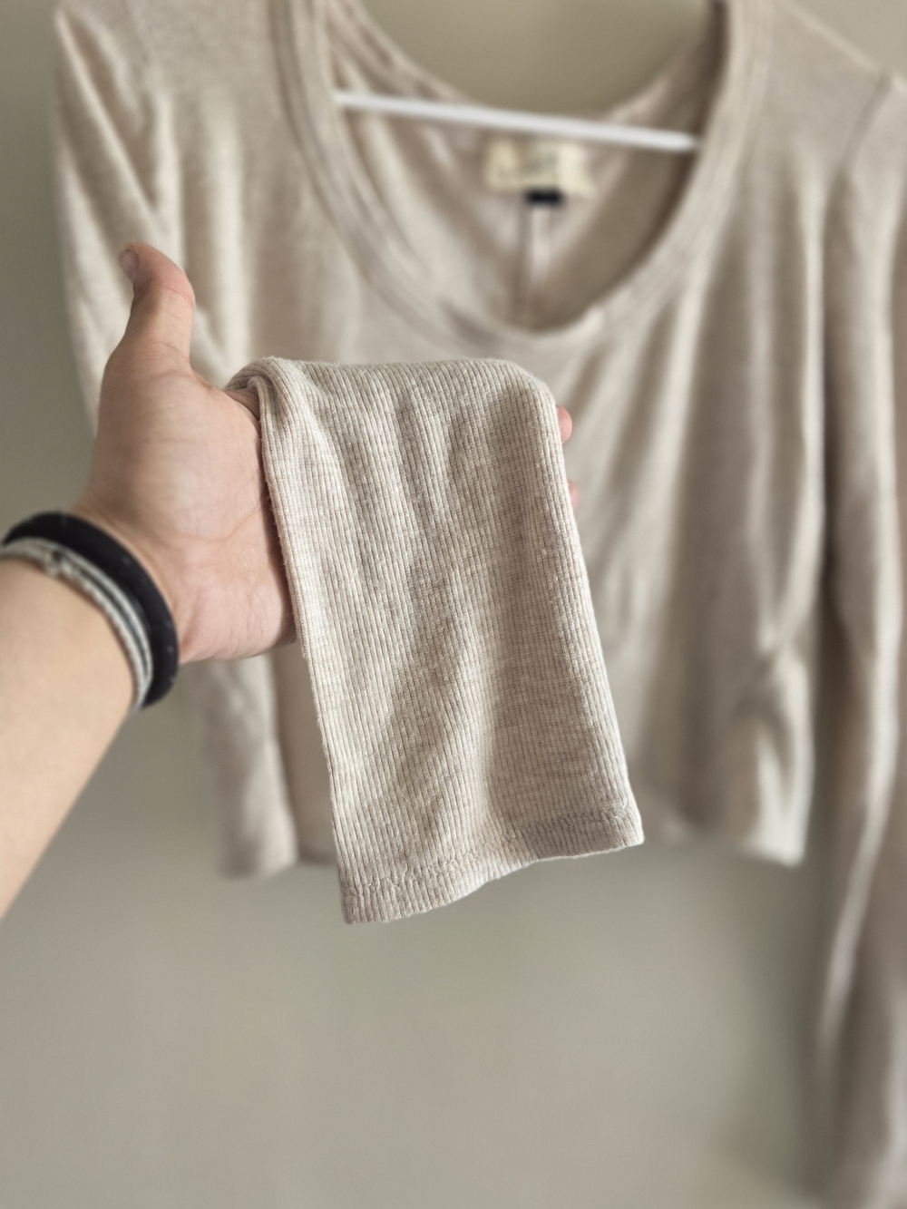 Universal Thread Ribbed Top in Light Beige - Picture 3 of 5